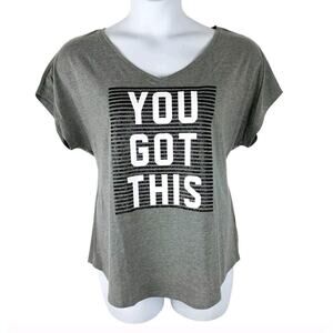 Lane Bryant Sparkle Glam T-SHIRT Curvy Plus‎ Sz 22 24 Gray YOU GOT THIS  Dazzle